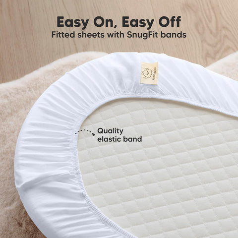 2pk Organic Baby Bassinet Sheets Boys, Girls, Fitted Sheet (Blue Flax)