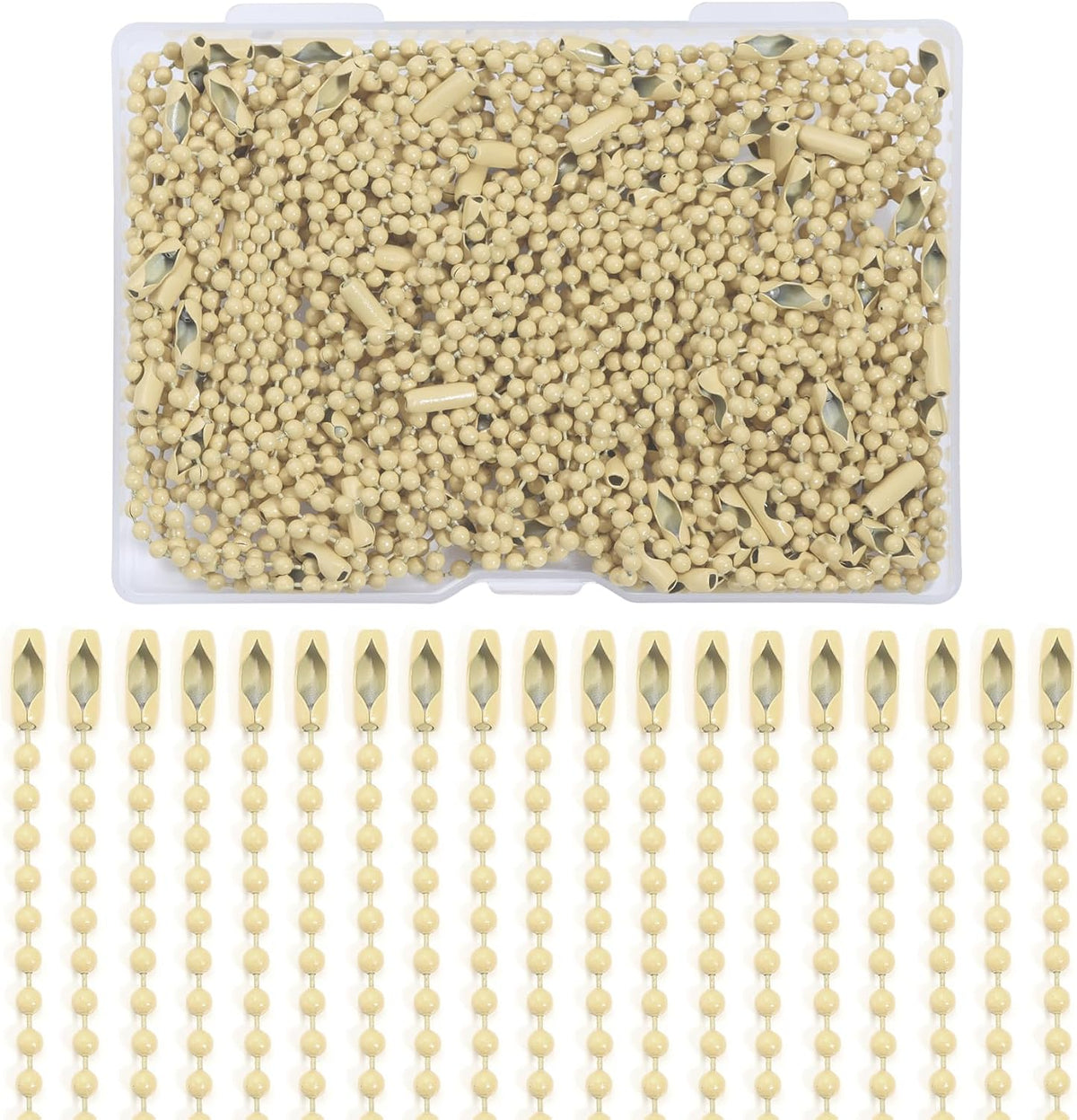 Lemonkey 100Pcs Ball Chain for Keychain,Bulk Bead Chains for Hanging Decor