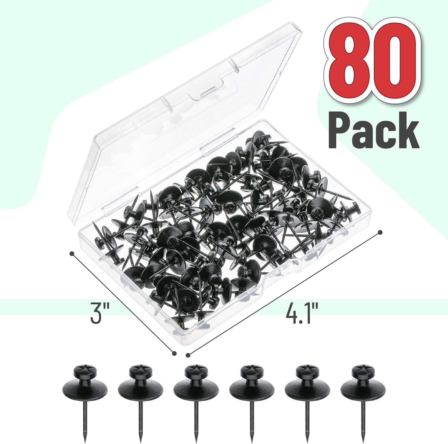 Mr. Pen- Double Headed Picture Hanging Nails, 80 Pack, Black, Picture Nails