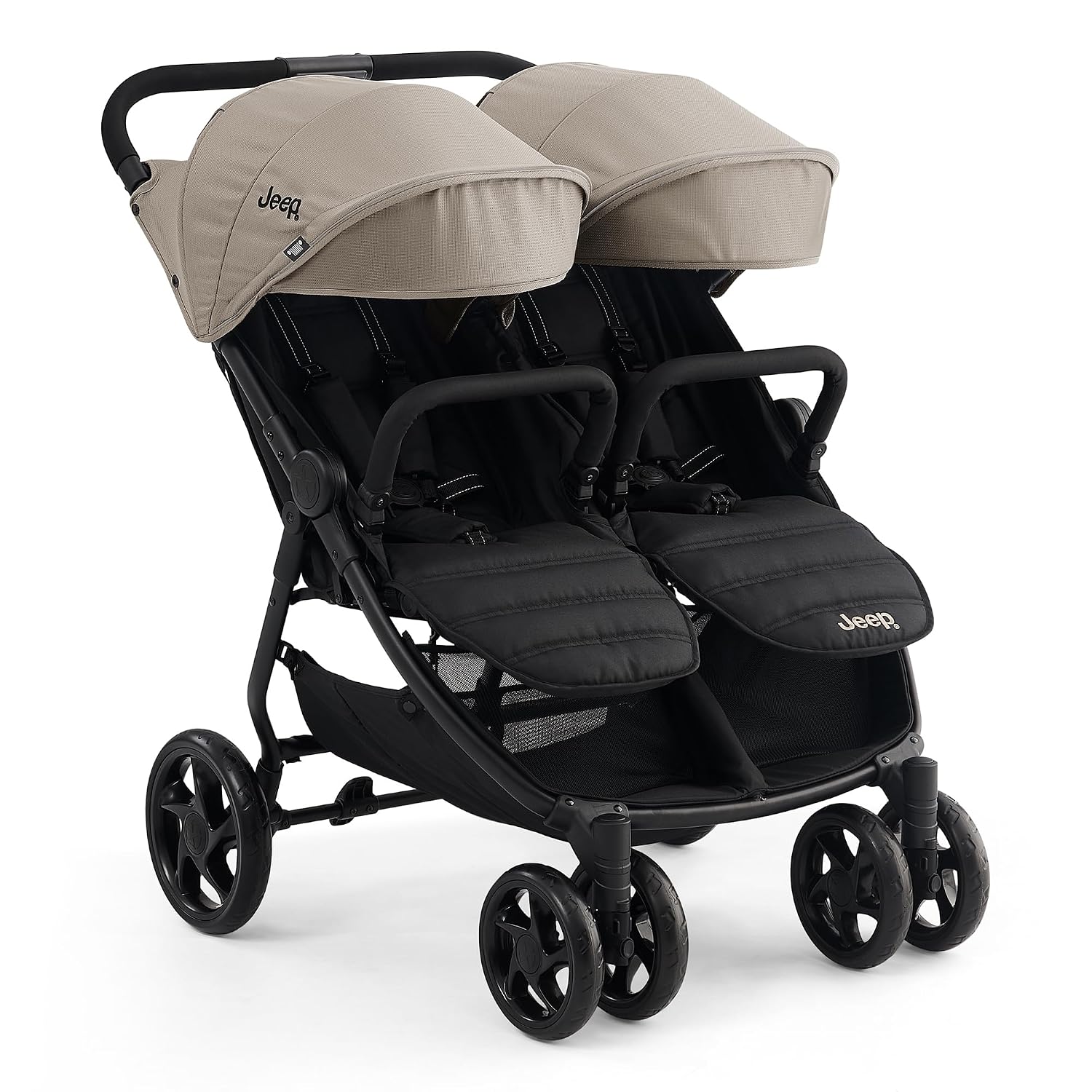 Jeep Lightweight Side by Side Double Stroller, Travel Stroller, Soft Tan