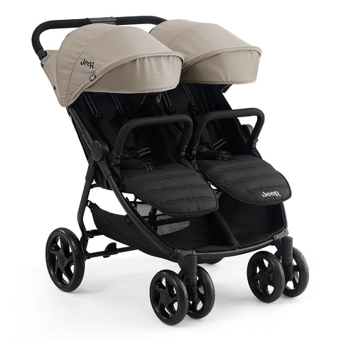 Jeep Lightweight Side by Side Double Stroller, Travel Stroller, Soft Tan