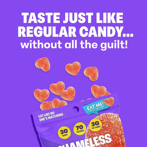 Shameless Snacks OMG Peach Sour Gummy Candy & Fruit Snacks - Keto, 3g Sugar