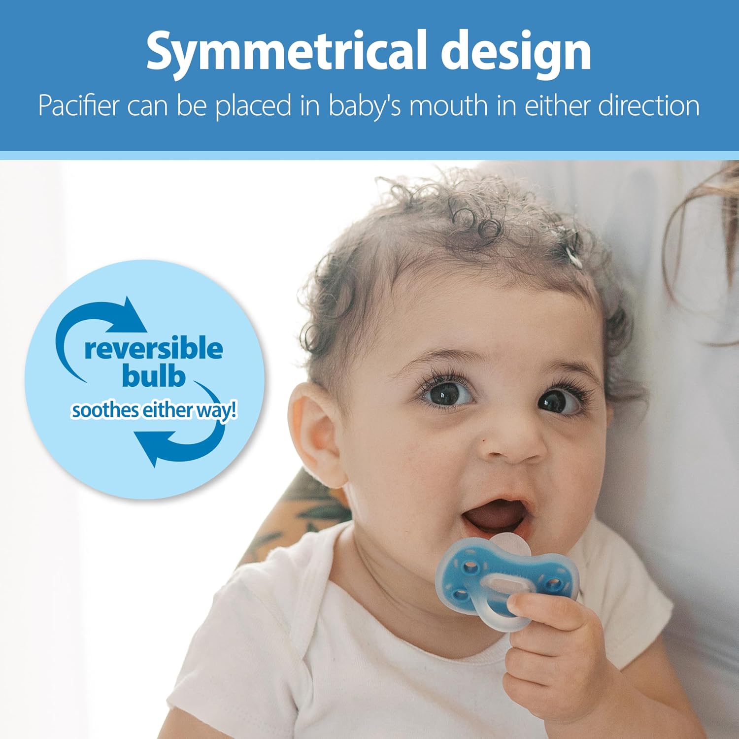 Dr. Brown's Advantage One-Piece Silicone Baby Pacifier, 0-6m, 4-Pack