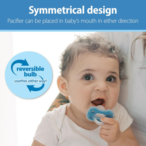 Dr. Brown's Advantage One-Piece Silicone Baby Pacifier, 0-6m, 4-Pack