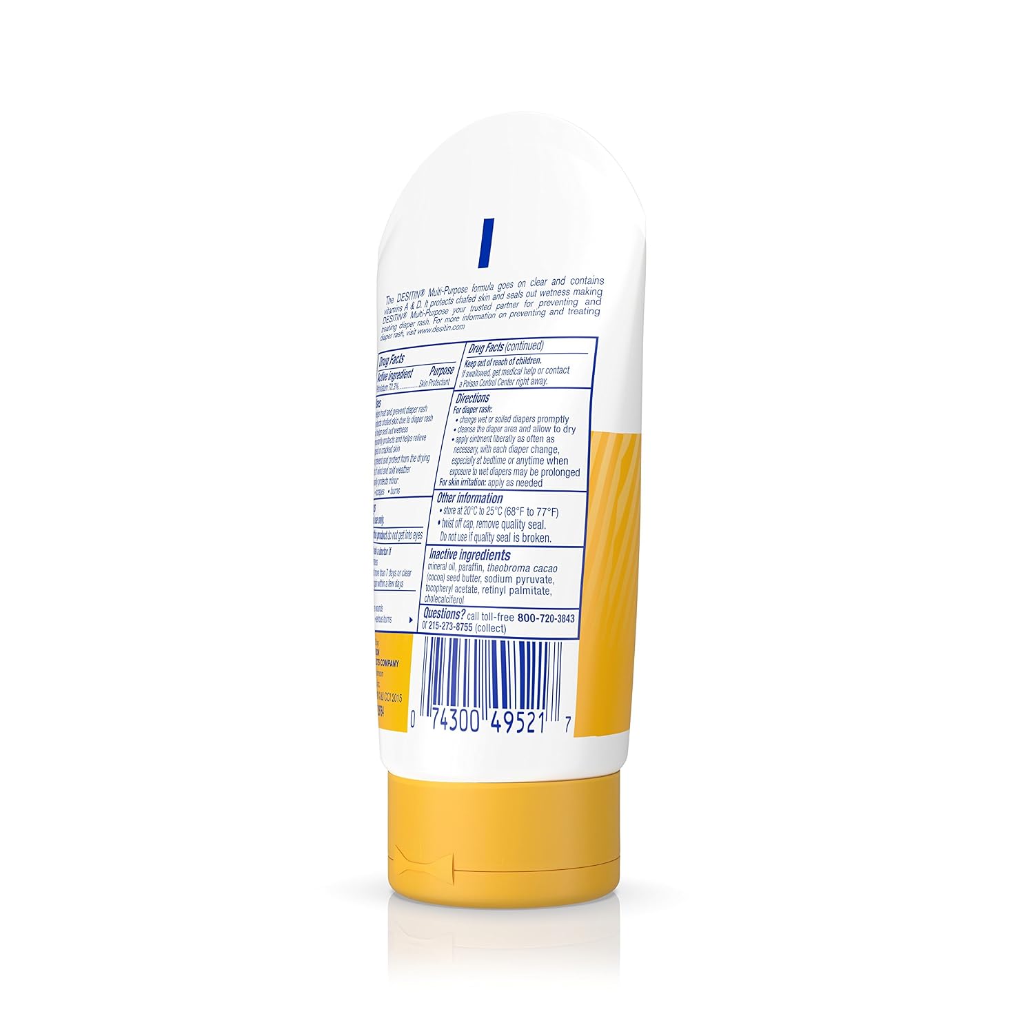 Desitin Skin Protectant Diaper Rash Ointment | Multi-Purpose | With Vitamins A & D | Travel Size | Pack of 2