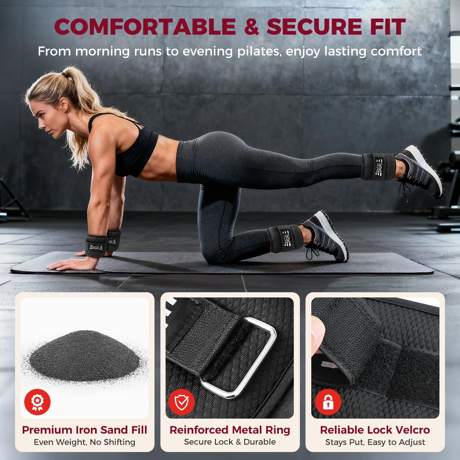 BAGAIL Ankle Wrist Weights for Women & Men, A Pair of 1/2/4/6/8/10 lbs