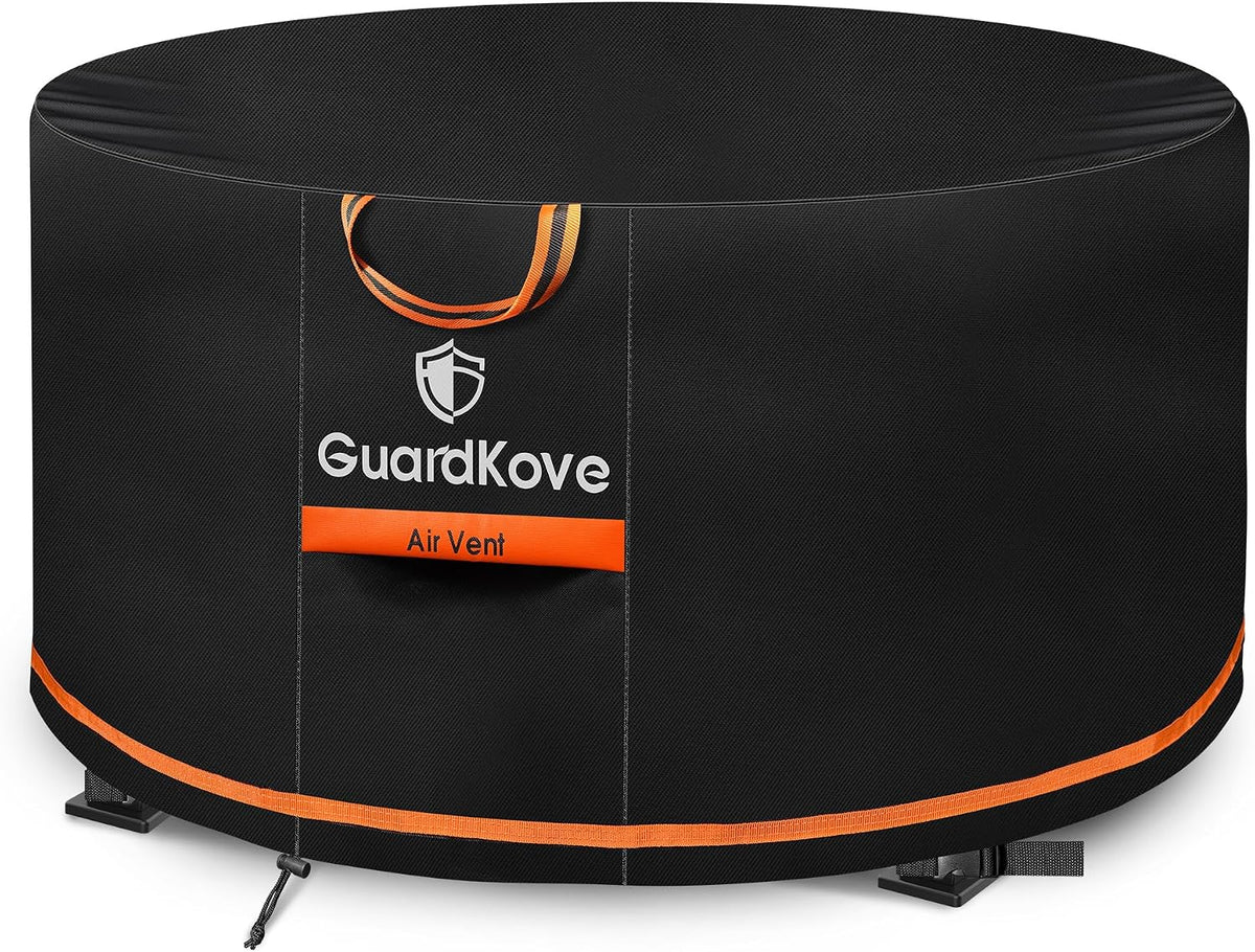 [Upgraded 1000D Heavy Duty Fabric] 32 inch Fire Pit Cover Round