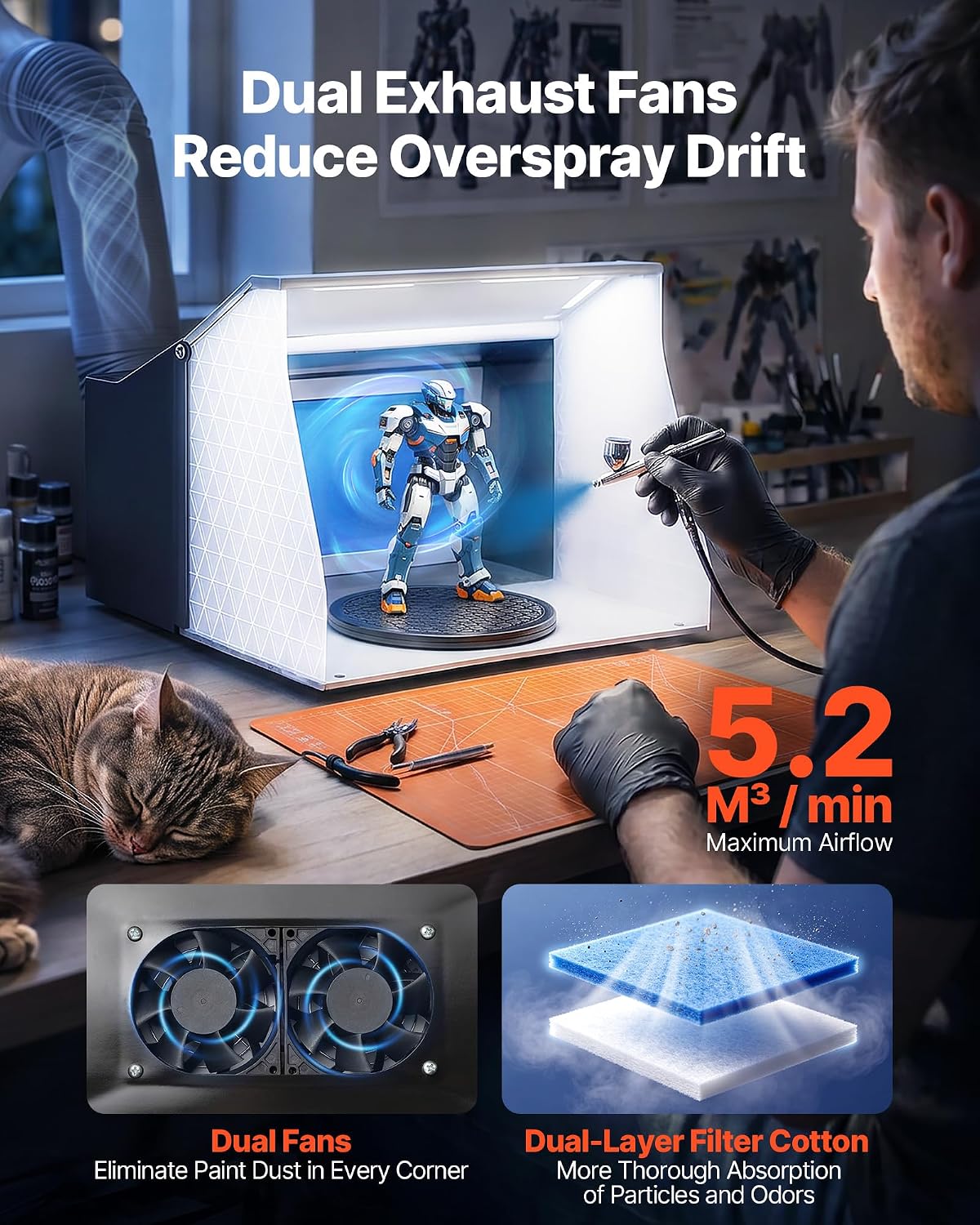 VEVOR Airbrush Spray Booth Portable Hobby Airbrush Paint Spray Booth Kit