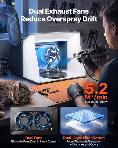 VEVOR Airbrush Spray Booth Portable Hobby Airbrush Paint Spray Booth Kit