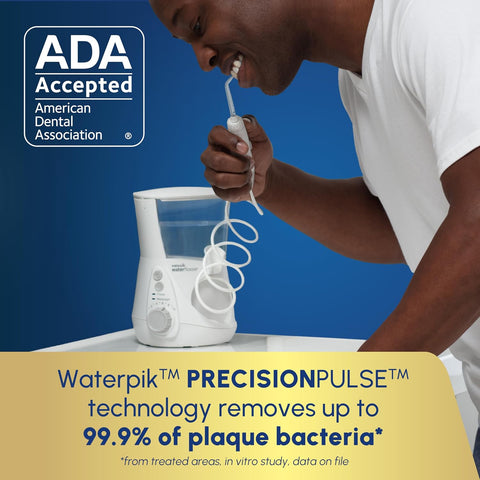 Waterpik Aquarius Countertop Water Flosser with 10 Settings, 7 Tips, White