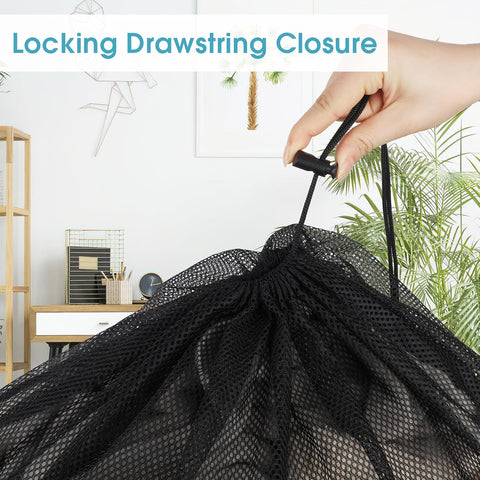 2 Pack Mesh Laundry Bags 23x34 Inch Drawstring Locking for Travel Home