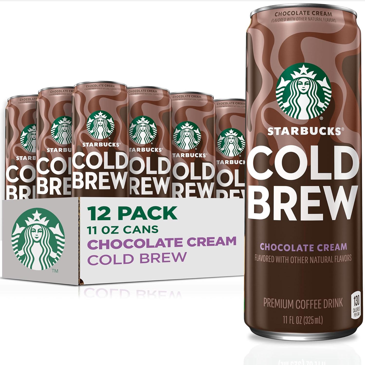 Starbucks Cold Brew Coffee, Vanilla Sweet Cream, 11 fl oz Cans (12 Pack), Premium Coffee Drink, Iced Coffee