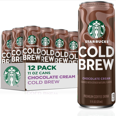 Starbucks Cold Brew Coffee, Vanilla Sweet Cream, 11 fl oz Cans (12 Pack), Premium Coffee Drink, Iced Coffee