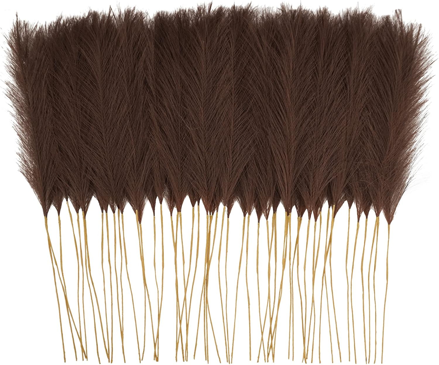 obbsie 50PCS Brown Faux Pampas Grass Decor, 21.6" Fluffy Vase Filler