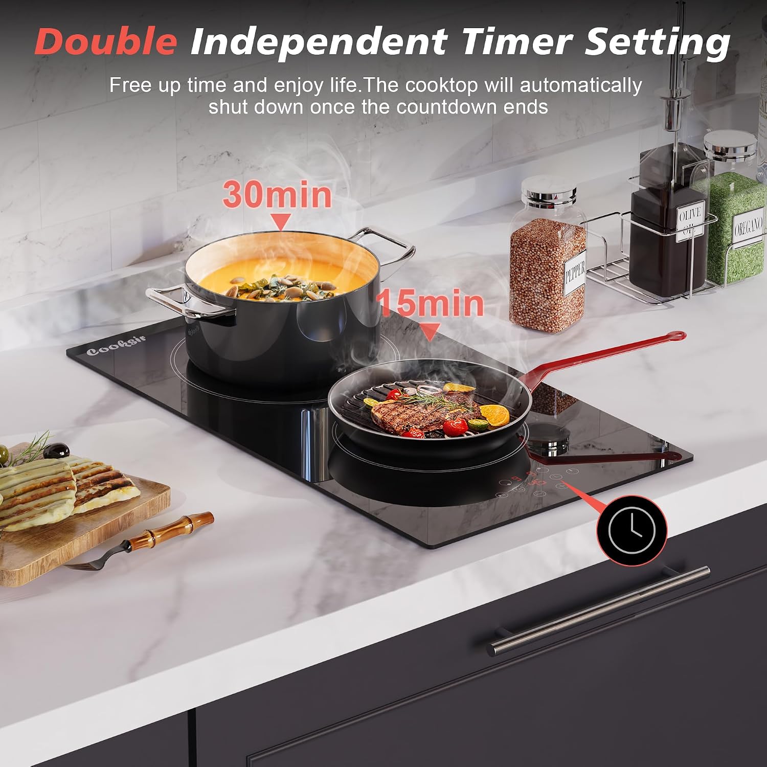 2 Burner Electric Cooktop 220V 3000W