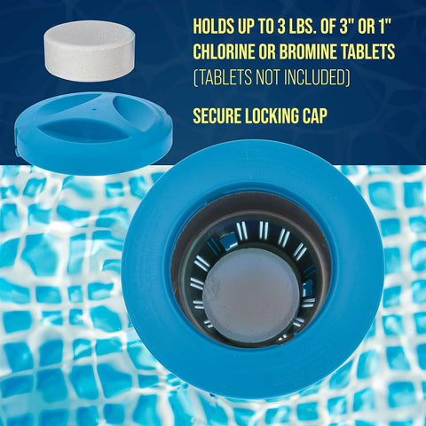 U.S. Pool Supply Pool Chlorine Floater, 3" Tablet Floating Dispenser