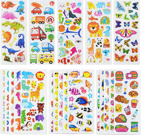 24 Sheets(500+) 3D Puffy Stickers for Toddlers Kids Boys Girls