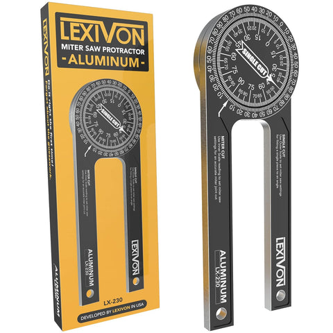 LEXIVON Aluminum Miter Saw Protractor | 7-Inch Rust Proof Angle Finder Featuring Precision Laser Engraved Scales (LX-230)