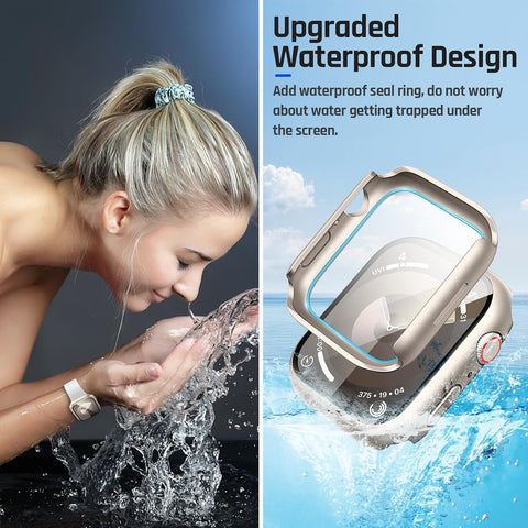 Goton IP67 Waterproof Case with Glass for Apple Watch 44mm Series 6/5/4/SE