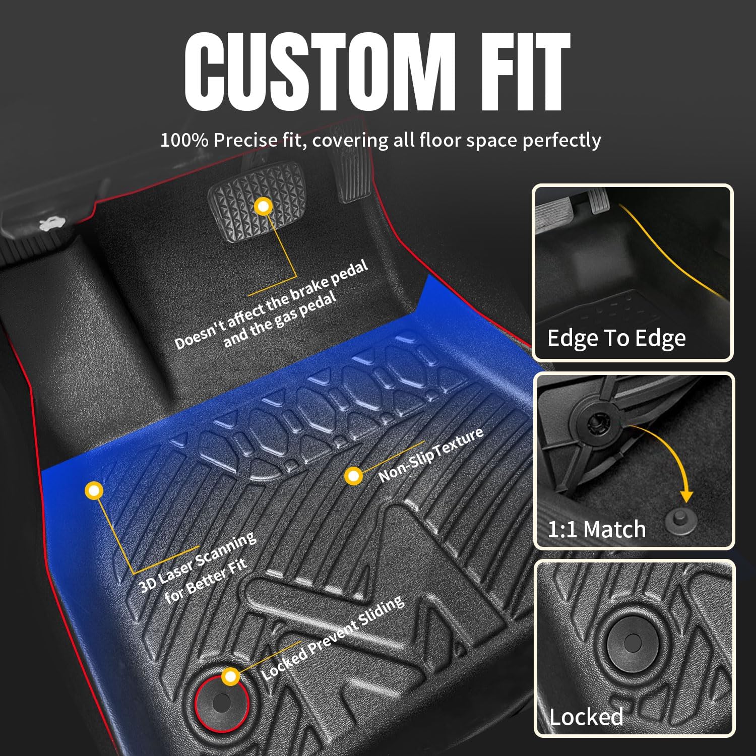 Floor Mats Custom for 2016-2025 Chevy Malibu (Not for Malibu Limited)