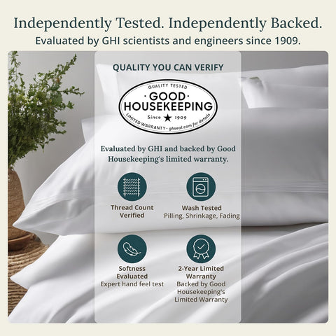 Natural 100% Cotton Sateen Twin Sheets Set, 3 Pc Set, Classic Stripe Print