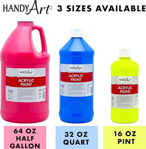 Handy Art Student Acrylic Paint, Titanium White, 64 oz Bottle, Semi-Gloss