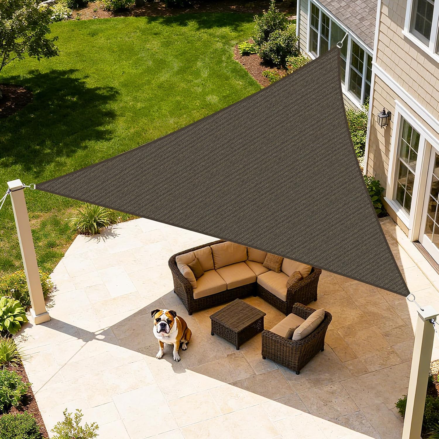 Artpuch Sun Shade Sail 10'X10'X14' Mocha Triangle