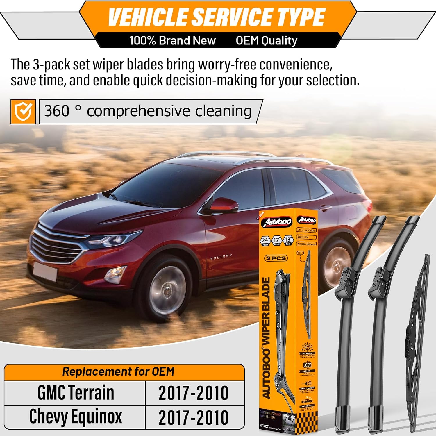 OEM Windshield Wiper Blade Replacement for GMC Terrain Chevy Equinox