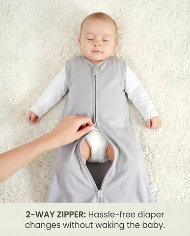 3 Pack Baby Sleep Sack 12-18 Months 100% Organic Cotton, 0.5 TOG Lightweight Wearable Blanket, 2-Way Zipper Sleeping Bag, Cotton&Fawn&Grey