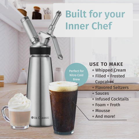 Otis Classic Professional Whipped Cream Dispenser 304 Stainless Steel,500ml