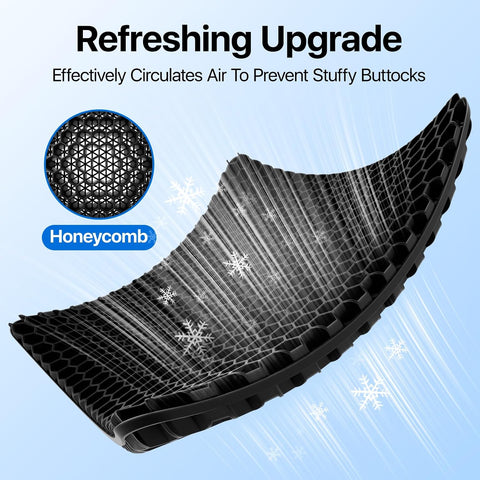 Gel Seat Cushion, Cooling Honeycomb Design for Office Chair Car Wheelchair