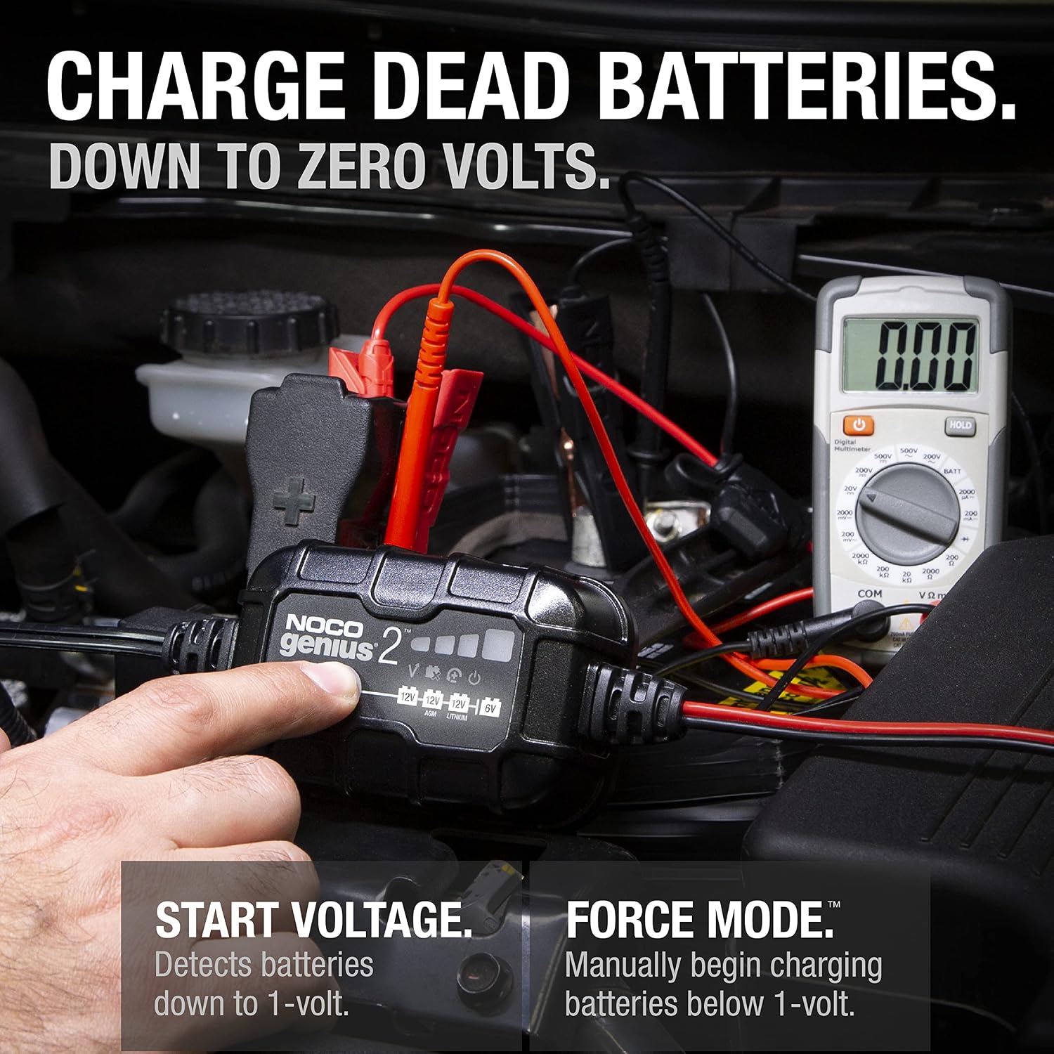 NOCO GENIUS2 2A 6/12V Smart Battery Charger, Trickle Charger & Maintainer