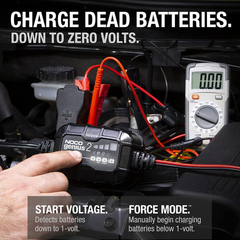 NOCO GENIUS2 2A 6/12V Smart Battery Charger, Trickle Charger & Maintainer