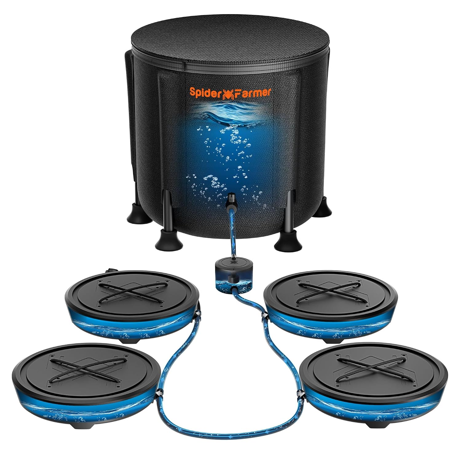 Spider Farmer 4 Pot Gravity-Fed Self Watering System, Automatic Watering