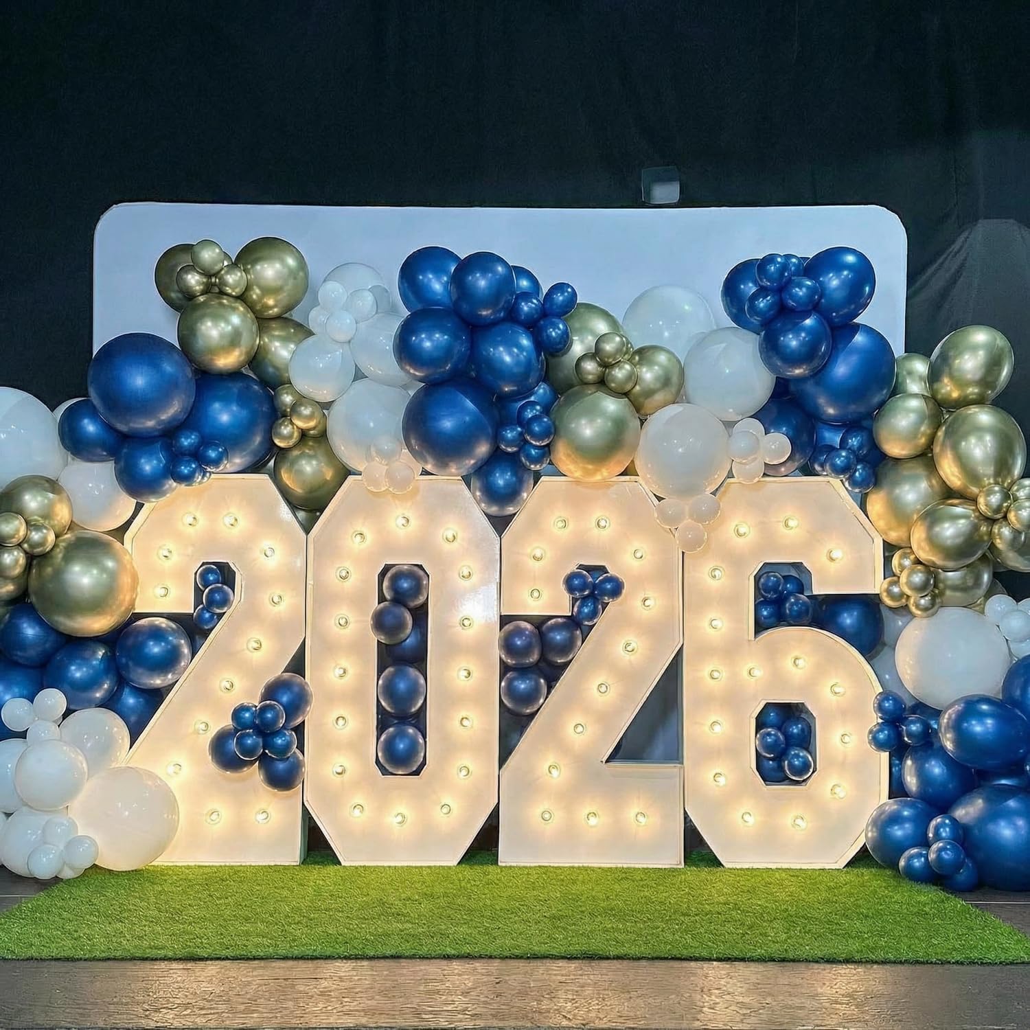 Royal Blue Gold White Balloons for Wedding Graduation Birthday Decorations