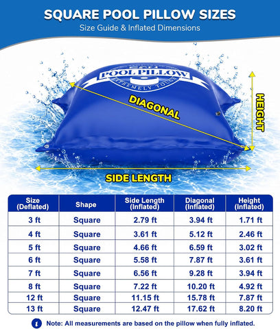 EPN Pool Pillows for Above Ground Pools, 8 x 8FT Winterizing Pool Pillow