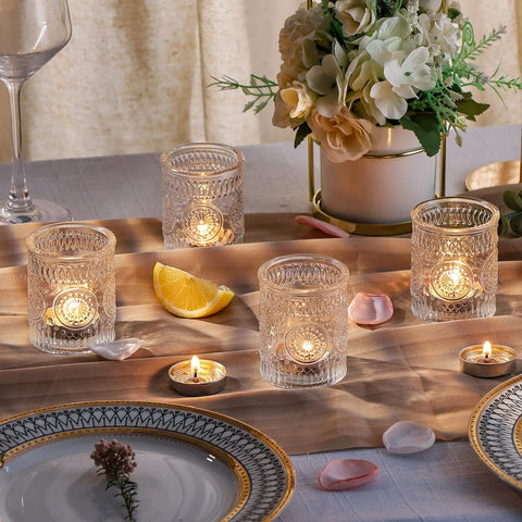 12PCS Clear Votive Candle Holders - Glass Tea Lights Candle Holder