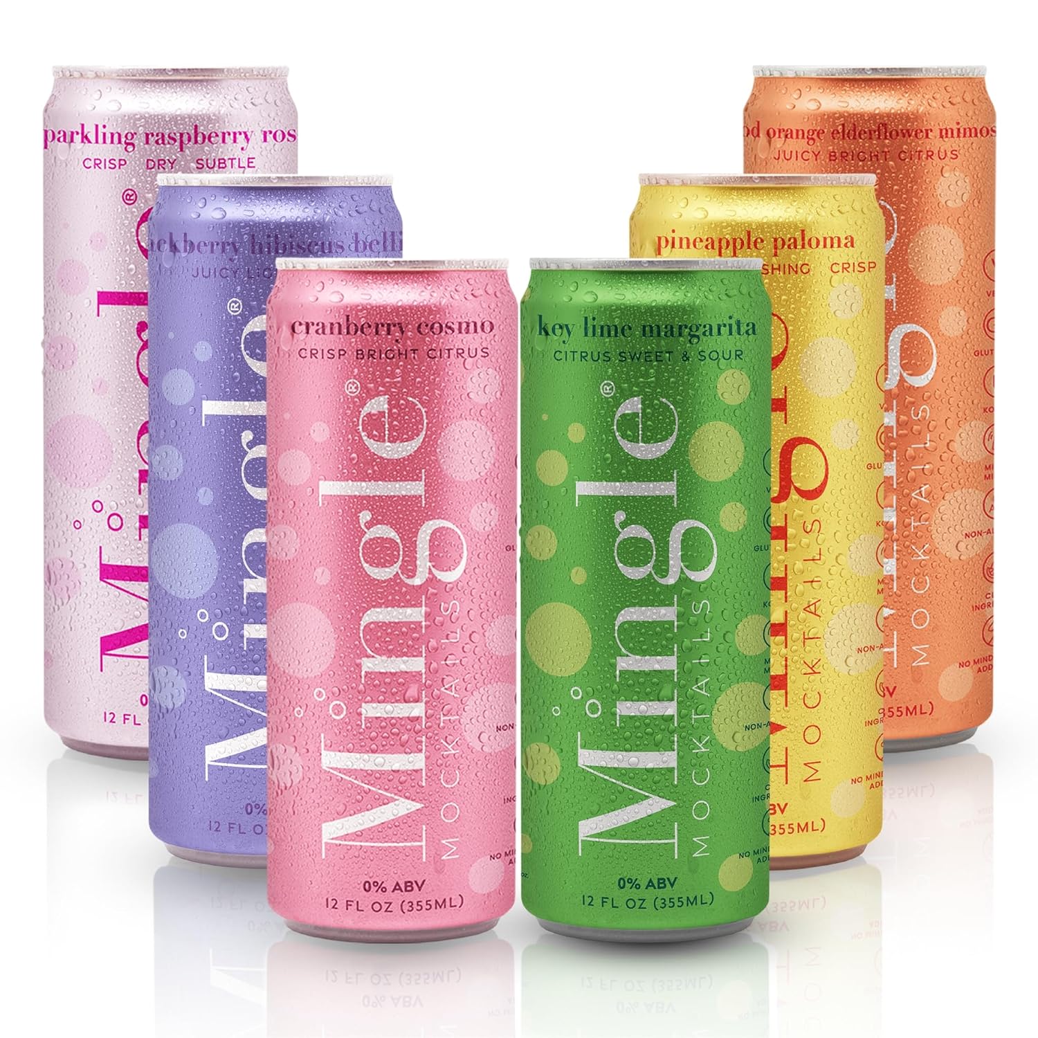 Mingle Mocktails Variety Pack 6 Flavors, 24 Pack, 12 fl oz Cans