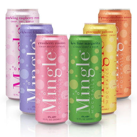 Mingle Mocktails Variety Pack 6 Flavors, 24 Pack, 12 fl oz Cans