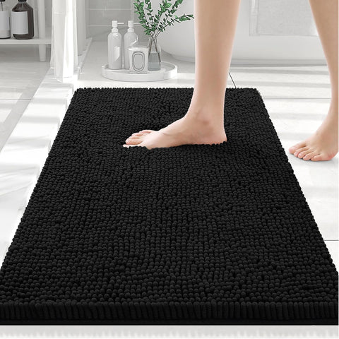 Smiry Bathroom Rugs 24X16, Luxury Chenille Extra Soft Absorbent Bath Mat
