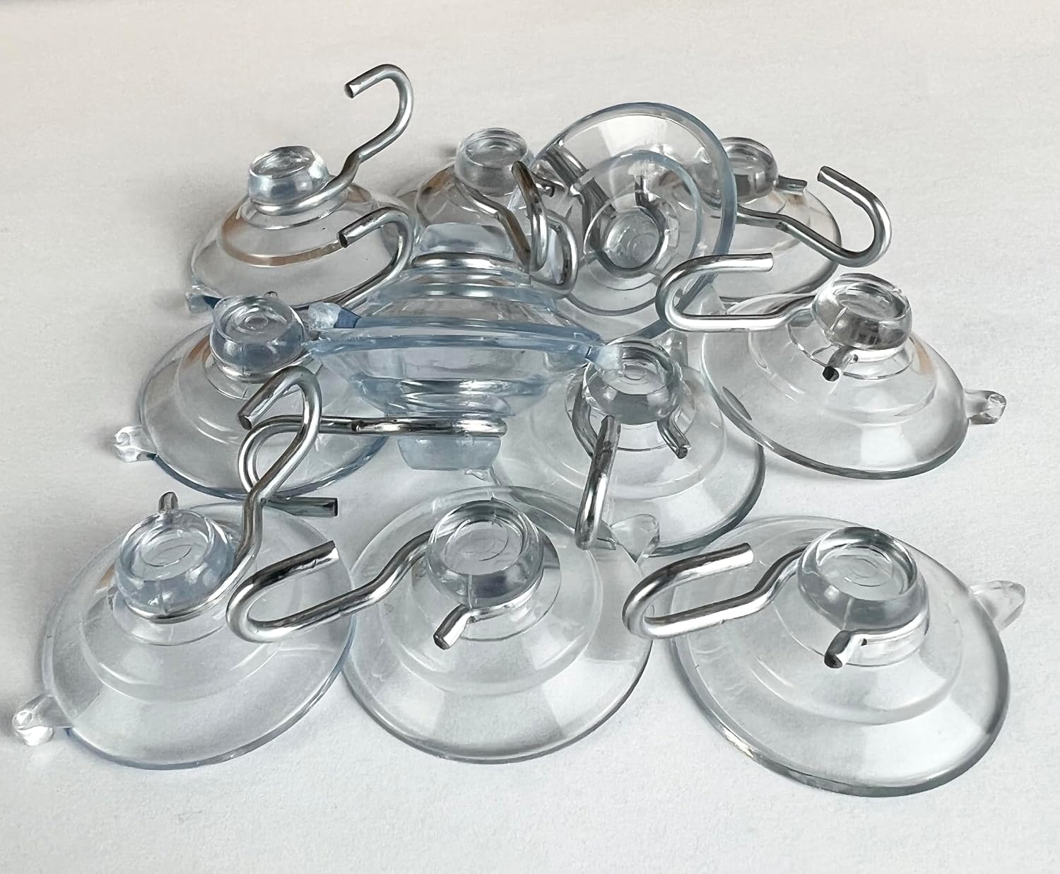 12 Pak Small 1 ¼ -inch (Made in Pennsylvania) Heavy Duty Suction Cup Hooks for Glass Windows. Signs Holiday Ornaments Suncatchers-(Holds 1 Pound)
