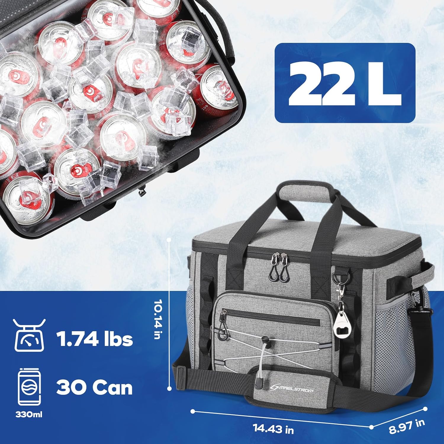 Maelstrom 30/40 Can Soft Cooler Bag, Leakproof Insulated Ice Chest