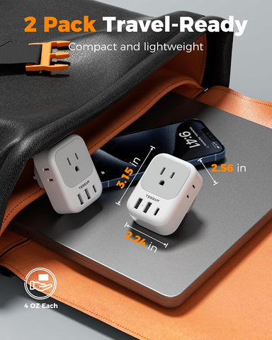 TESSAN UK Adapters for Travel, Type G Adaptor, 2 Pack