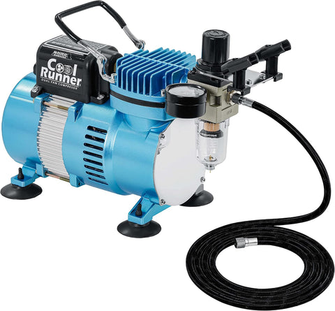 Master Airbrush Air Brush Kit with Air Compressor TC-320, Dual Fan 1/5 HP