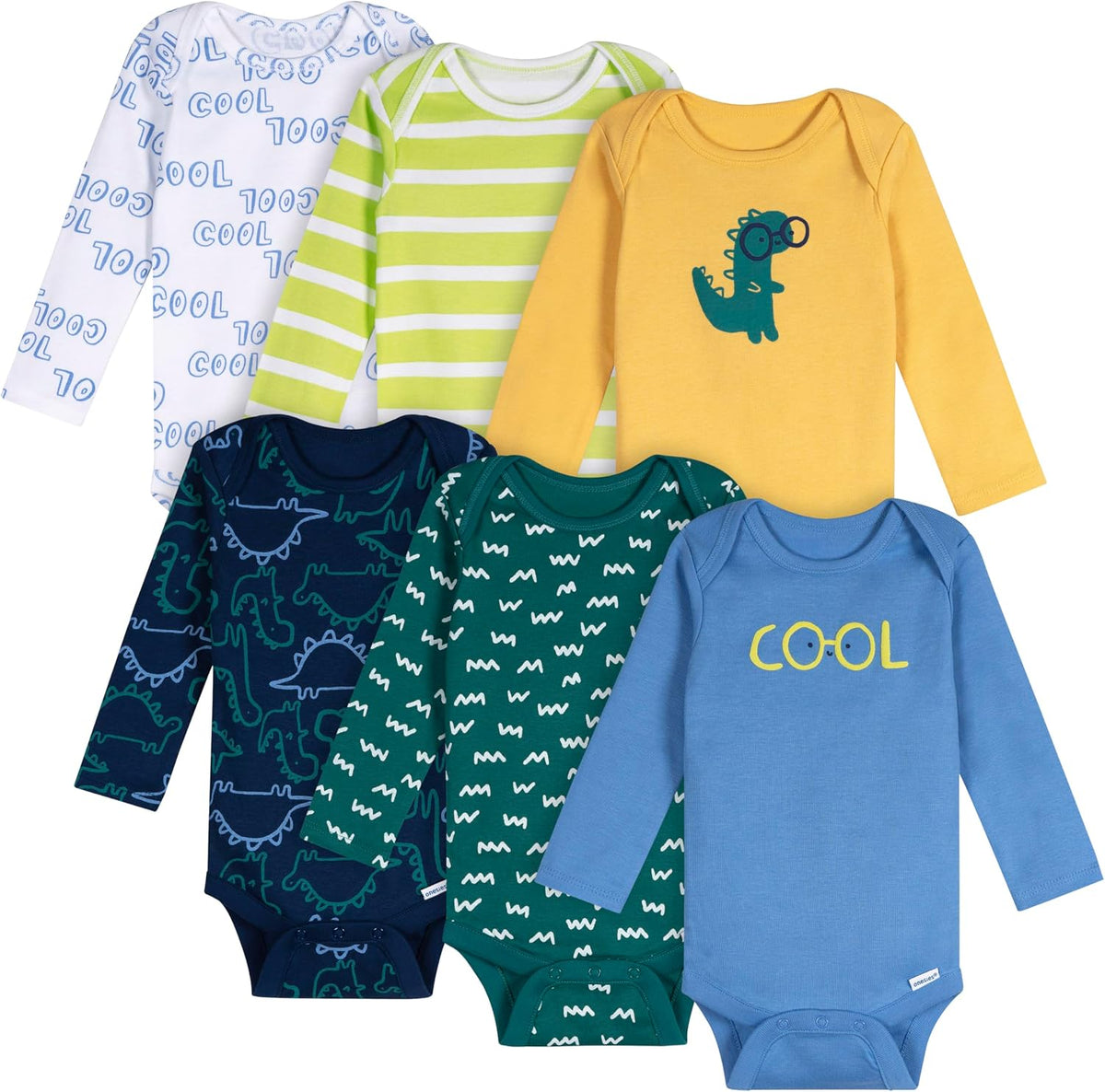 Onesies Brand Baby Boys & Girls 6-Pack Long Sleeve Bodysuits