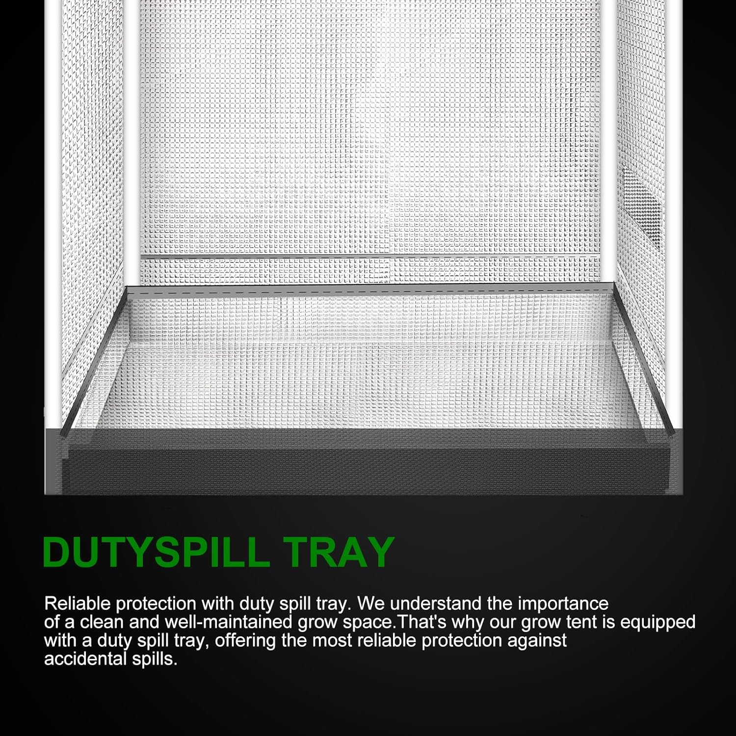 2x2 Grow Tent, 24"x24"x63'' High Reflective 600D Diamond Mylar Canvas with Observation Window and Floor Tray for Hydroponic Indoor Plant Growing