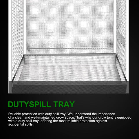 2x2 Grow Tent, 24"x24"x63'' High Reflective 600D Diamond Mylar Canvas with Observation Window and Floor Tray for Hydroponic Indoor Plant Growing
