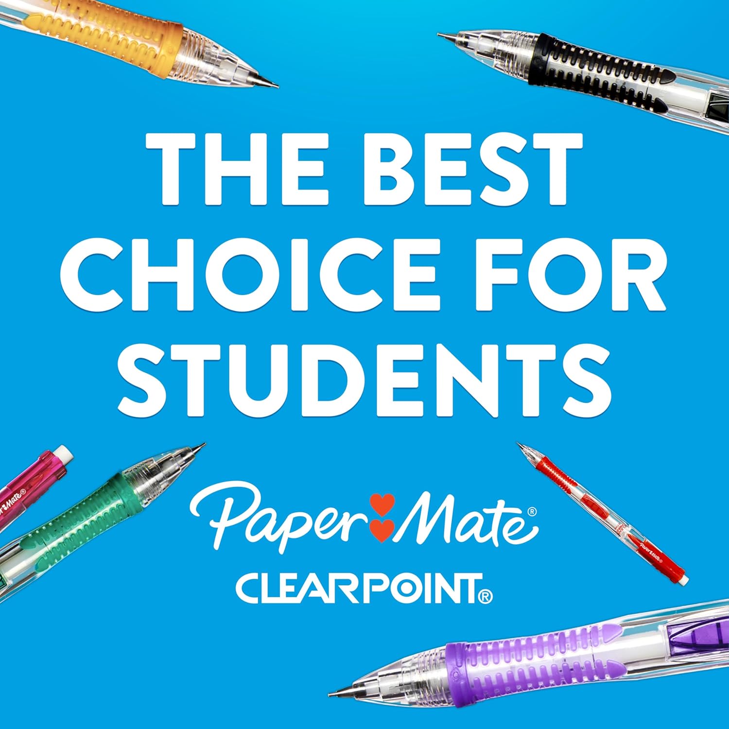 Paper Mate Clearpoint Mechanical Pencils, 0.7mm HB #2 Lead, Black Barrels, 4 Count - School Supplies, Note Taking