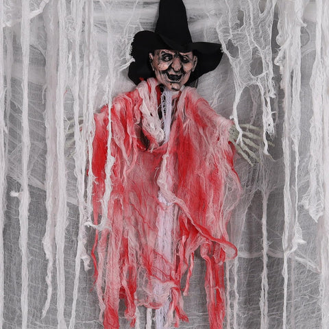 410 x 80 in Halloween Creepy Cloth for Yard and Outdoor Decorations,White