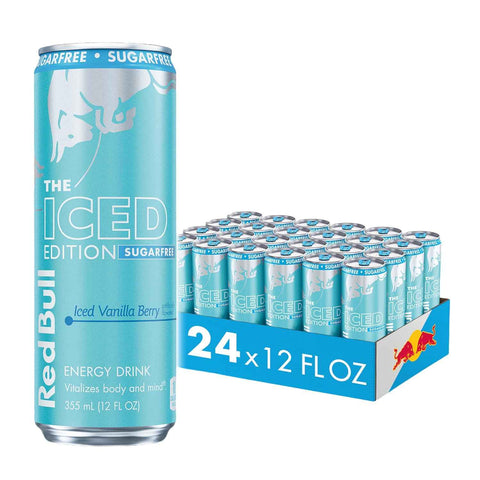 Red Bull Sugarfree Energy Drink, Iced Vanilla Berry, Iced Edition | contains caffeine, taurine, B-vitamins, sweeteners, and water, 12 fl oz, pack of 24 cans